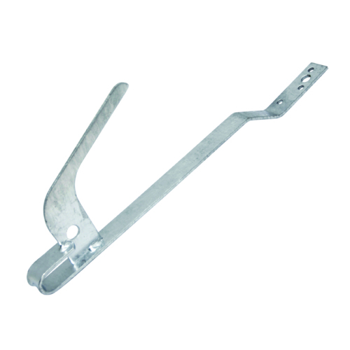 Galvanized curved safety hook with ring-shaped attachment